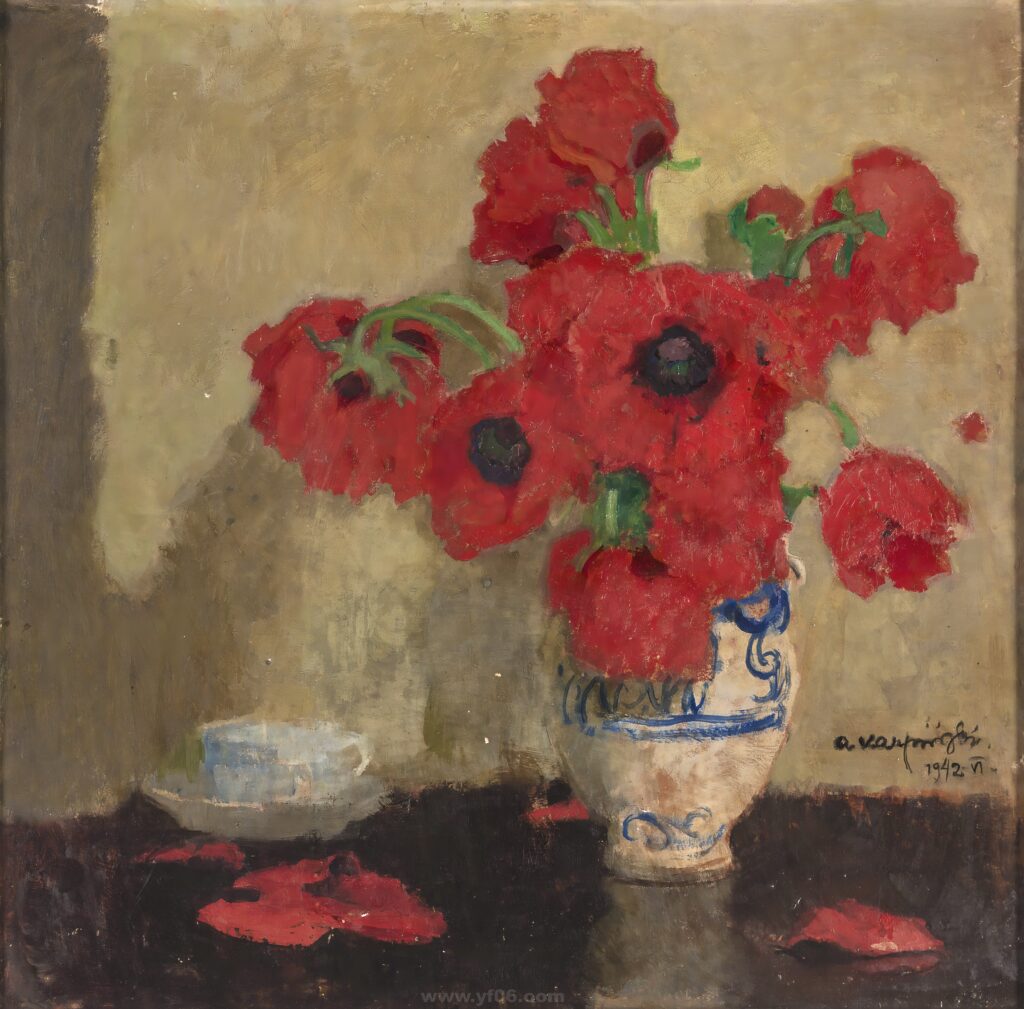 039-Stillife with poppies. 68 x 72 cm_035035
