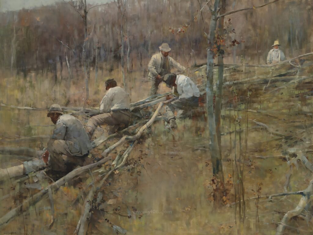 047-Study of a Barn Interior with Figures Turning the Hay_034128