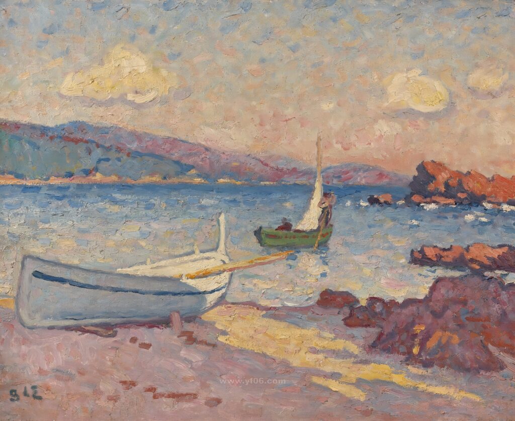 074-1902_Рыбацкие лодки в саду (Bateaux De Peche Dans Une Crique)_031046