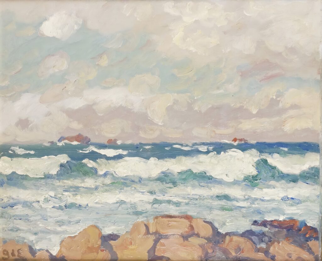 077-Georges d’ESPAGNAT (1870-1950) - LA MER APRèS L’ORAGE, vers 1901_031038
