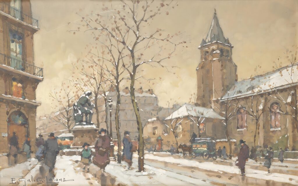 10p尤金·加林·拉卢油画风景街景油画高清打印素材五-乙霏美术素材网