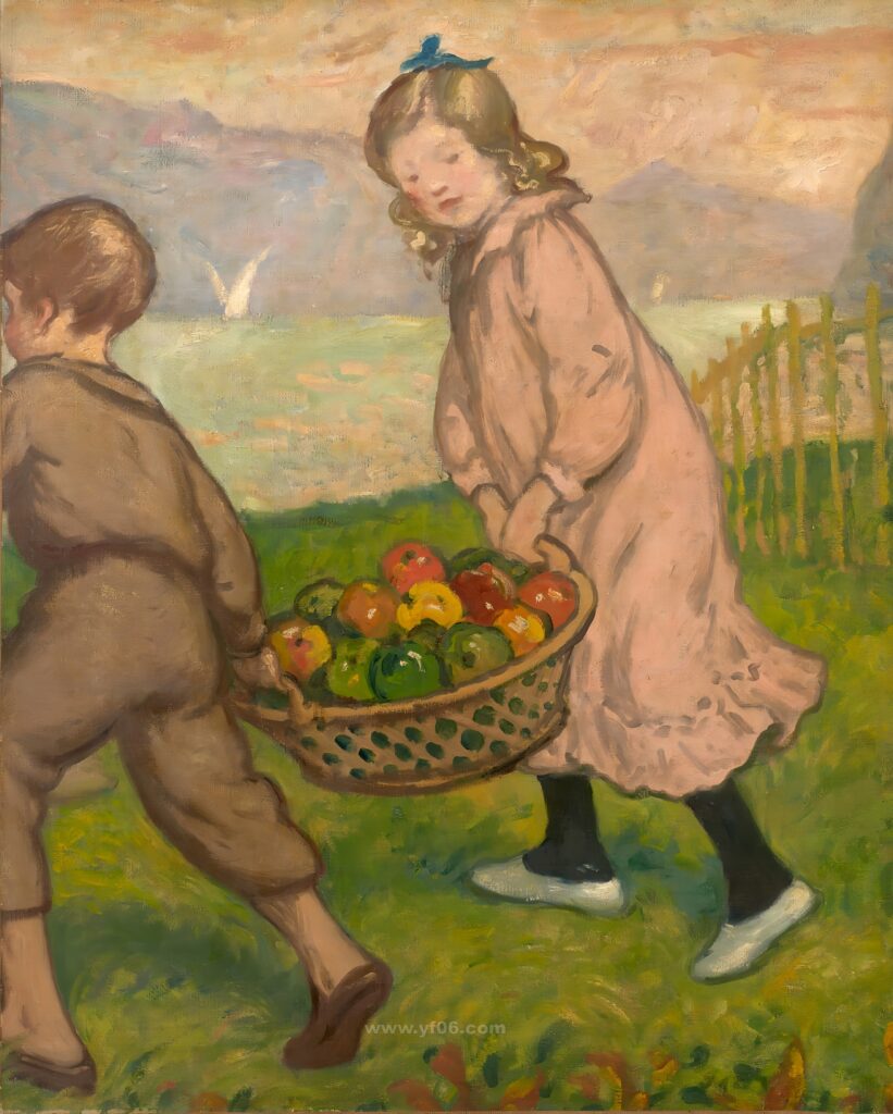 084-1950_Дети с корзиной фруктов (Enfants A La Corbeille De Fruits)_030949