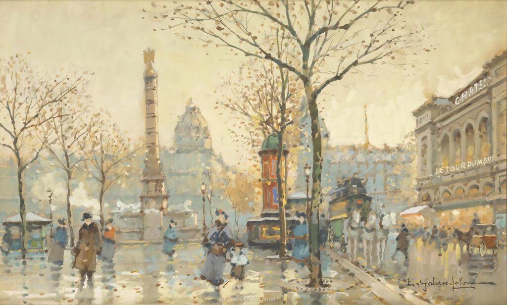 10p尤金·加林·拉卢油画风景街景油画高清打印素材五-乙霏美术素材网