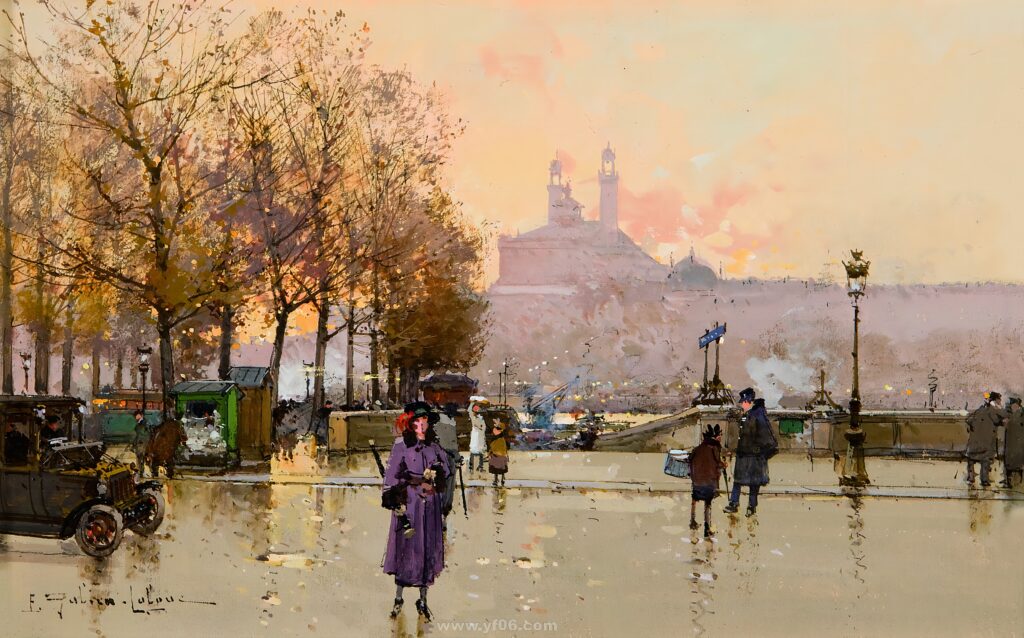 10p尤金·加林·拉卢油画风景街景油画高清打印素材五-乙霏美术素材网