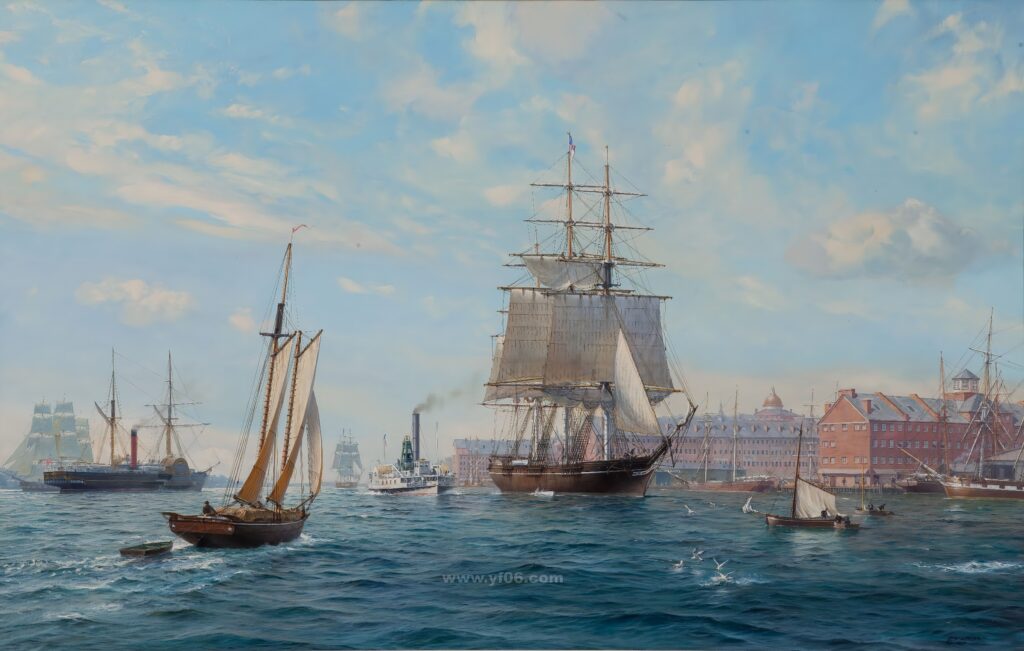 20p帆船类油画集合高清油画打印素材风景5-乙霏美术素材网