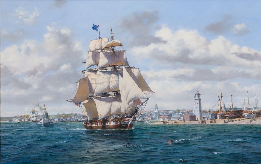 20p帆船类油画集合高清油画打印素材风景5-乙霏美术素材网