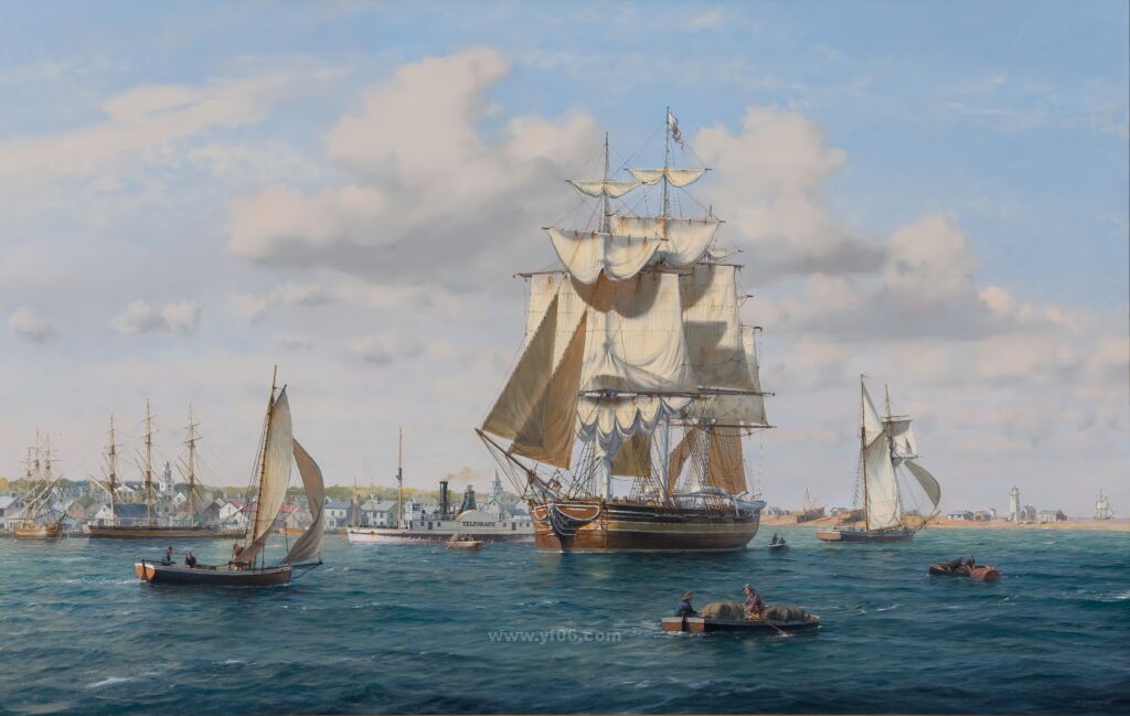 20p帆船类油画集合高清油画打印素材风景5-乙霏美术素材网