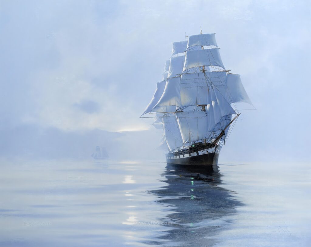 20p帆船类油画集合高清油画打印素材风景9-乙霏美术素材网