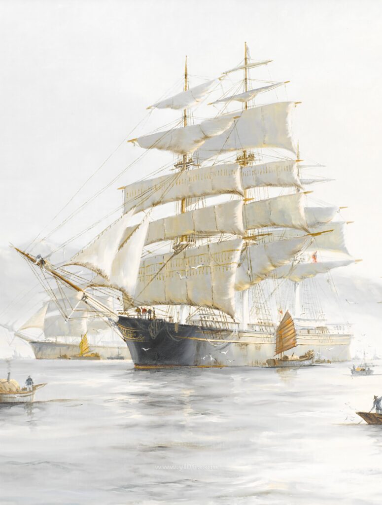 20p帆船类油画集合高清油画打印素材风景7-乙霏美术素材网