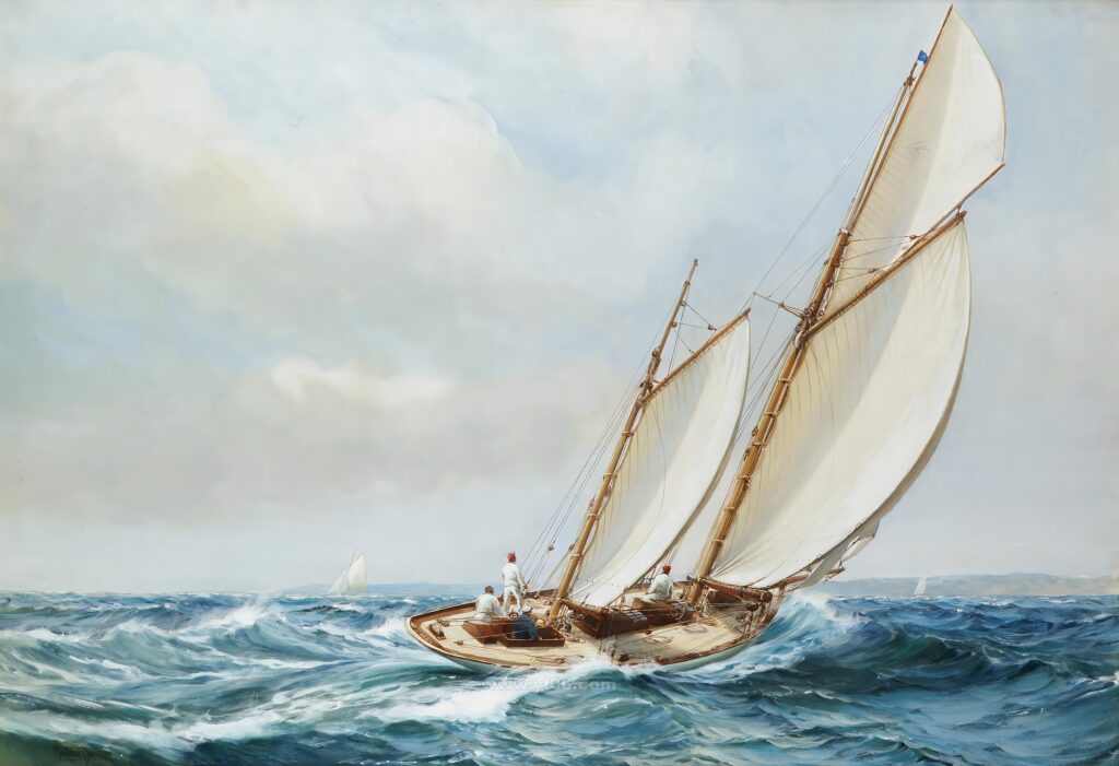 20p帆船类油画集合高清油画打印素材风景12-乙霏美术素材网