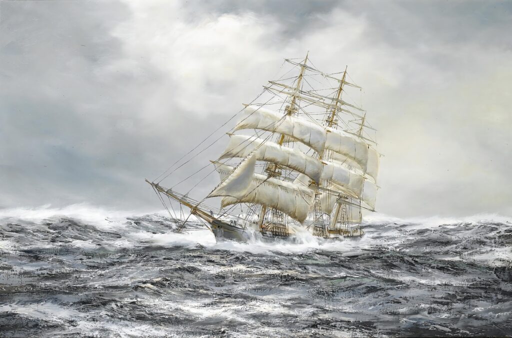 20p帆船类油画集合高清油画打印素材风景12-乙霏美术素材网