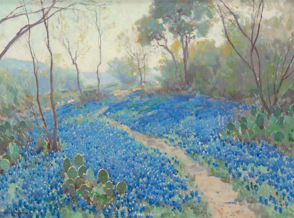 A Hillside of Blue Bonnets- Early Morning, 1916_114814