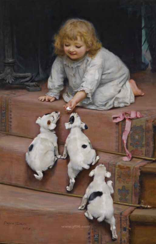 6p亚瑟·埃尔斯利高清油画素材下载动物三-乙霏美术素材网