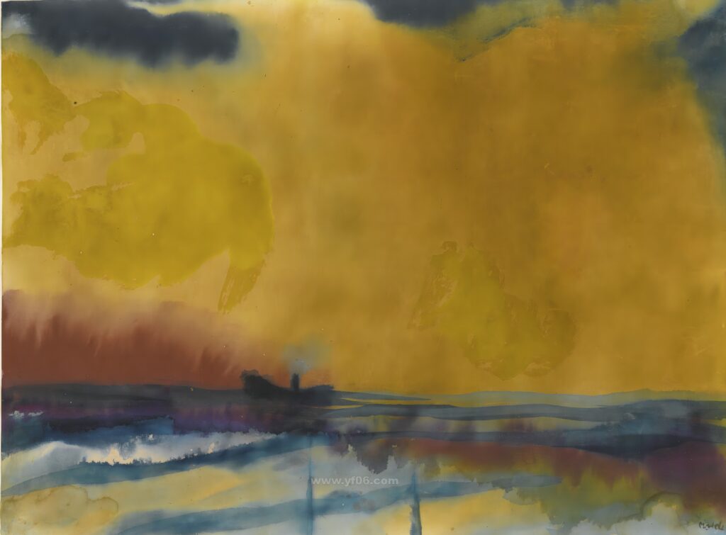 10p埃米尔·诺尔德高清水彩画装饰画素材图下载风景一-乙霏美术素材网