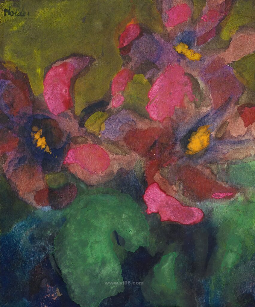 10p埃米尔·诺尔德高清水彩画装饰画素材图下载鲜花一-乙霏美术素材网