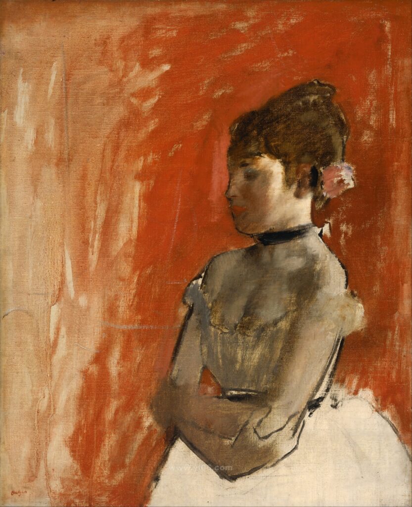 Edgar Degas - Ballet Dancer kun Armiloj Krucmilito, 1872_033534