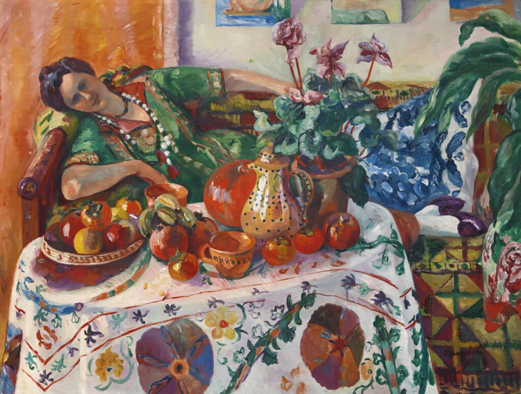 Jeanne Lies on a Sofa, 1912_083455