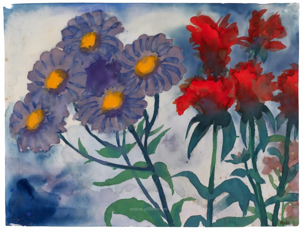 Purple and Red Blossoms, 1930_025041