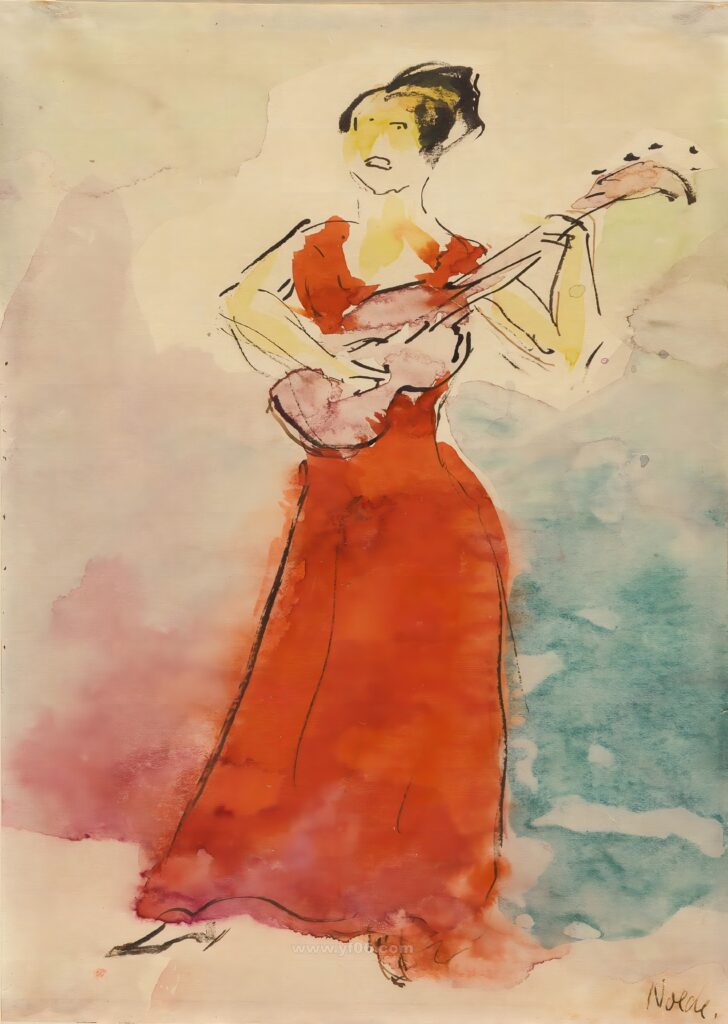3p埃米尔·诺尔德高清水彩画装饰画素材图下载人物-乙霏美术素材网