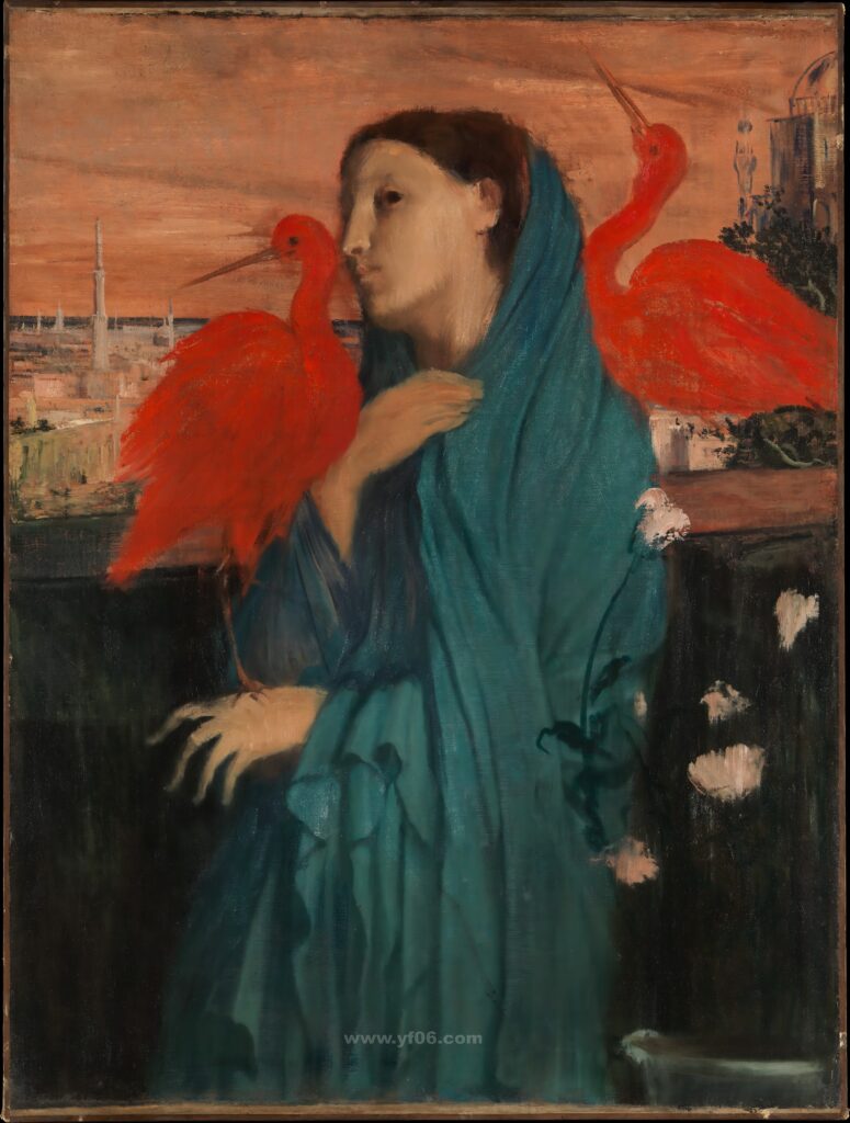 Woman on a Terrace (also known as Young Woman and Ibis) - 1857 - PC (2)_023323