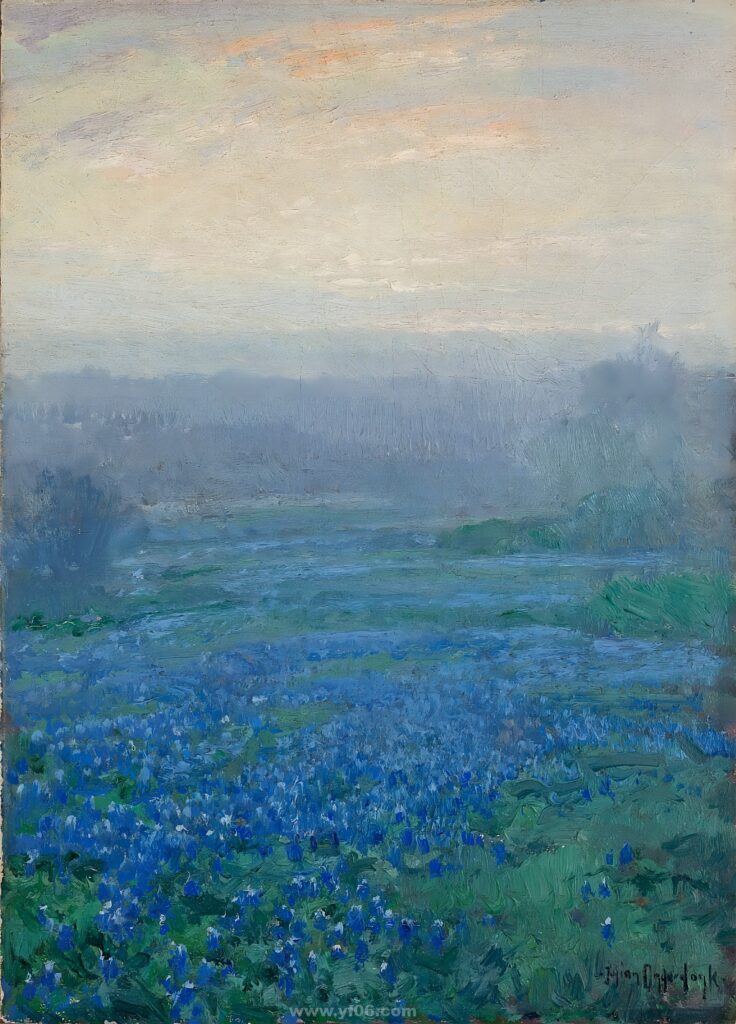Синие цветы на восходе солнца (Bluebonnets at Sunrise)_34.3 x 24.1_д.,м._Частное собрание_114126
