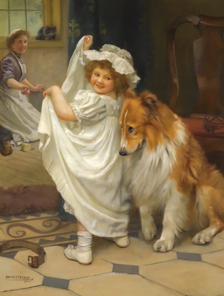 6p亚瑟·埃尔斯利高清油画素材下载动物三-乙霏美术素材网