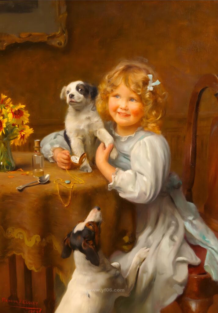 6p亚瑟·埃尔斯利高清油画素材下载动物三-乙霏美术素材网